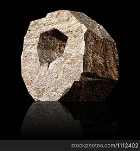 image of the three-dimensional stone letter O