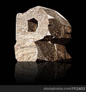 image of the three-dimensional stone letter P