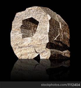 image of the three-dimensional stone letter Q