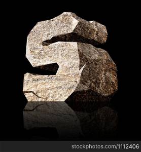 image of the three-dimensional stone letter S