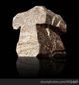image of the three-dimensional stone letter T