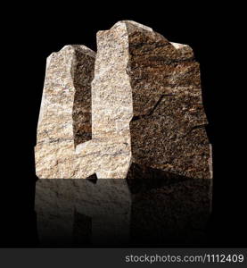 image of the three-dimensional stone letter U