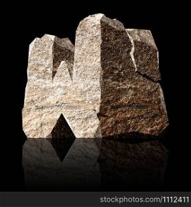image of the three-dimensional stone letter W