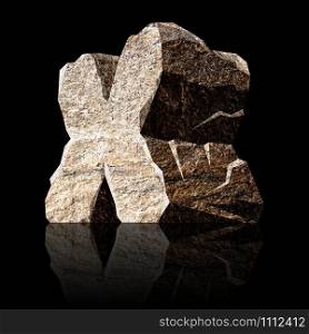 image of the three-dimensional stone letter X