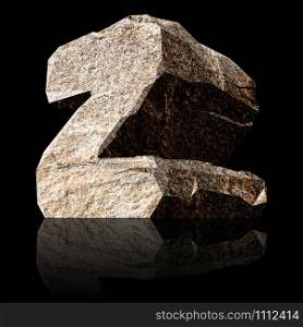 image of the three-dimensional stone letter Z