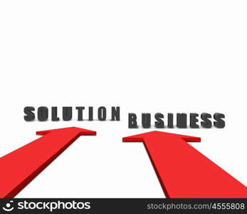Image of two colour arrows with bussiness words