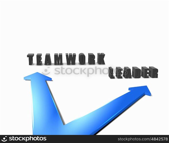 Image of two colour arrows with bussiness words