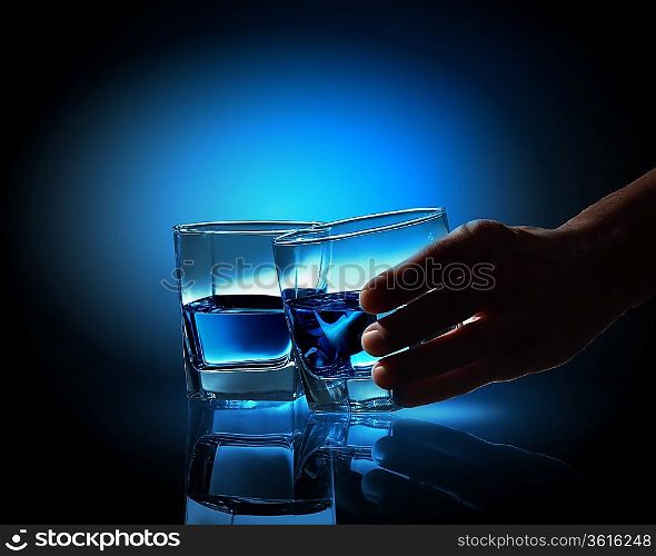 Image of two glasses of blue liquid
