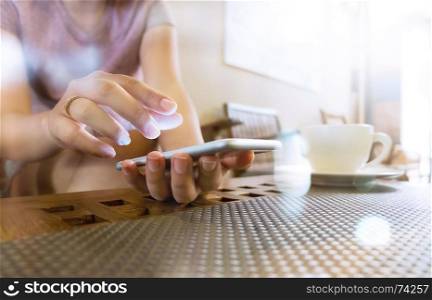 Image of young female using smart phone