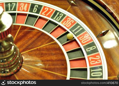 image with a casino roulette wheel with the ball on number 11