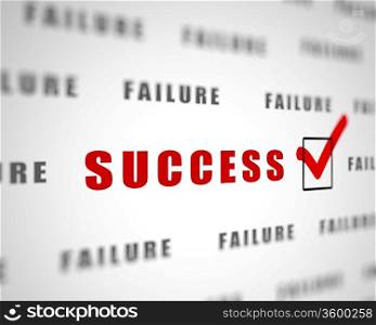 Image with a word choice symbolizing success