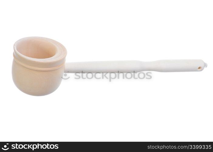 Image wooden ladle for the sauna. Isolated on white background
