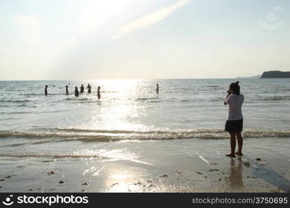 Images were photographed sea. The sun is about to fall. The sea is very beautiful.