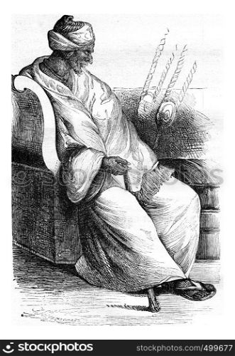 Imam of Dakar, The King of the St Andre River, vintage engraved illustration. Magasin Pittoresque 1841.