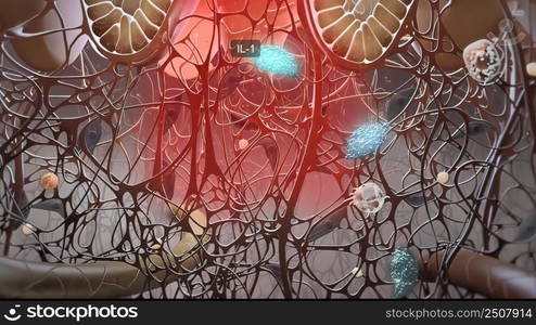 immune system and defense system 3D illustration. immune system and defense system