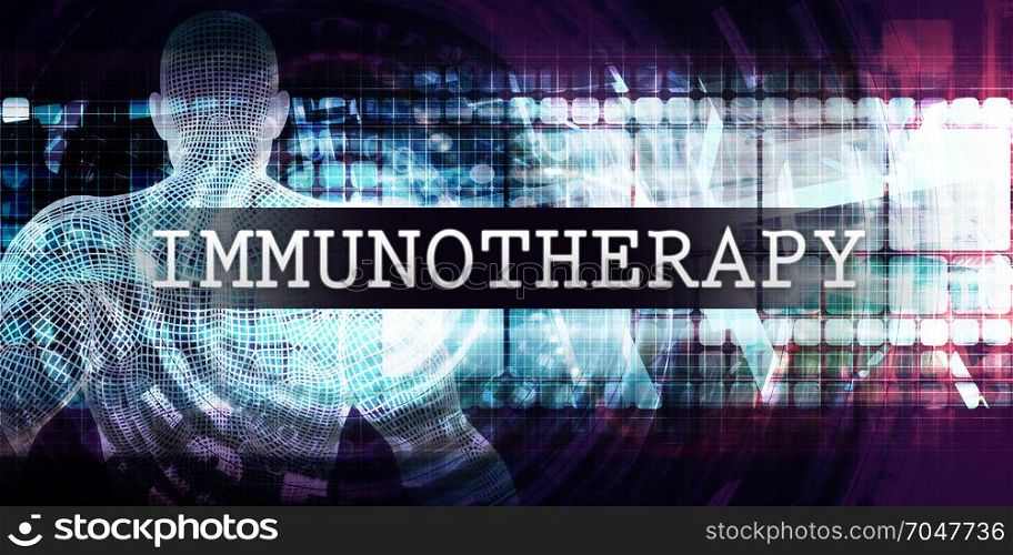 Immunotherapy Industry with Futuristic Business Tech Background. Immunotherapy Industry