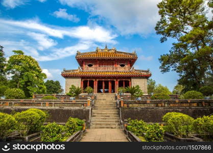 Imperial Minh Mang Tomb in Hue, Vietnam in a summer day