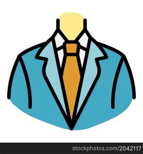 Important person icon. Outline important person vector icon color flat isolated. Important person icon color outline vector