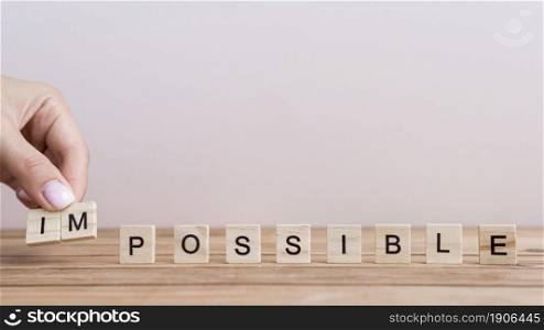 impossible text white cubes arrangement. High resolution photo. impossible text white cubes arrangement. High quality photo