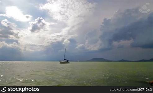 Impressive storm clouds over lake Balaton,Hungary