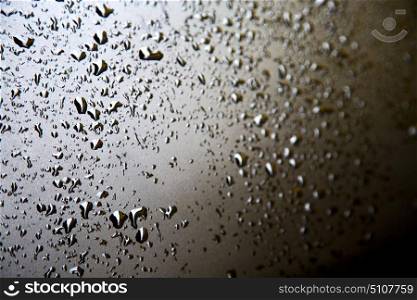 in a car after the rain some drops of water blurred like concept of wet