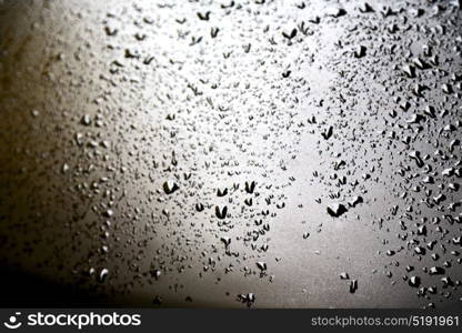 in a car after the rain some drops of water blurred like concept of wet