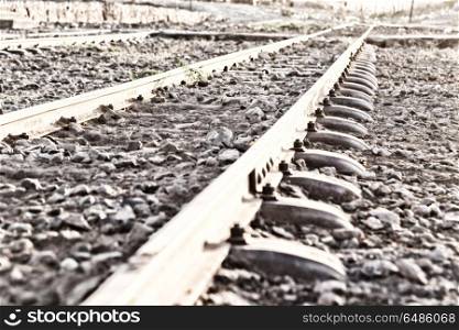 in africa ethiopia the railway road in the light of sunrise like background. in the light of sunrise the railway road