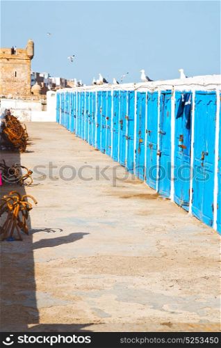 in africa morocco old harbor wood door and the blue sky