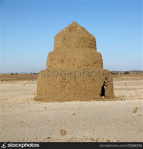 in africa sudan island of sai ruins of muslim burial near  the antique city of the nubians near the nilo and tombs 