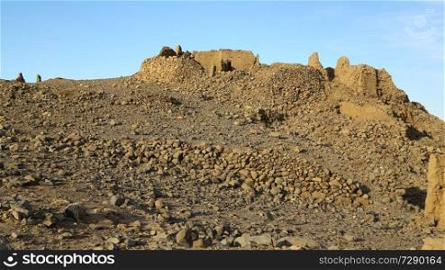 in africa sudan kerma the antique city of the nubians near the nilo and tombs

