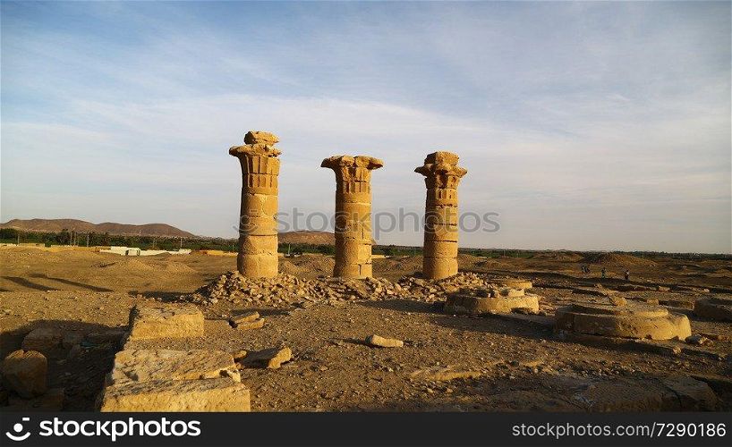 in africa sudan kerma the antique city of the nubians near the nilo and tombs
