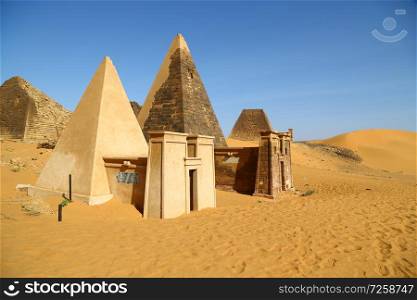 in africa sudan meroe the antique pyramids of the black pharaohs in the middle of the desert