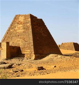 in africa sudan meroe the antique pyramids of the black pharaohs in the middle of the desert