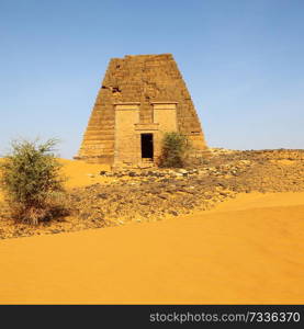 in africa sudan meroe the antique pyramids of the black pharaohs in the middle of the desert
