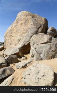 in africa sudan sebu  the antique hieroglyphics of the black pharaohs in the rock near the nile

