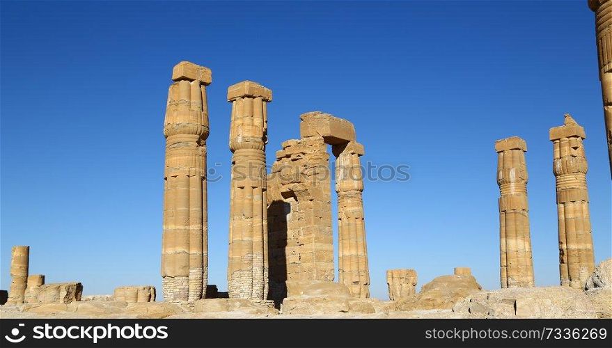 in africa sudan soleb  the antique temple of the black pharaohs in the middle of the desert 