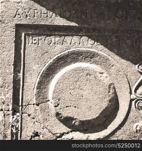 in antique cemetery of turkey asia and mystery headstone