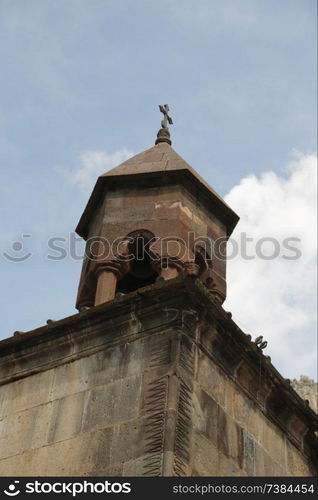 in armenia geghard the old monastery in the mountain medieval architecture and landscape
