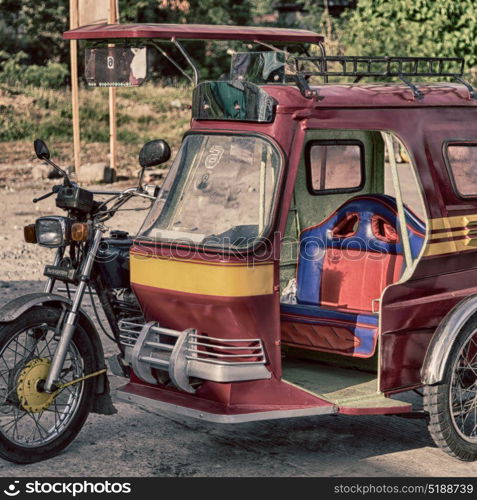 in asia philipphines the typical tuk tuk motorbike for tourist