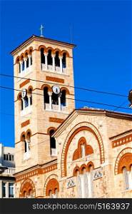 in athens cyclades greece old architecture and greek village the sky