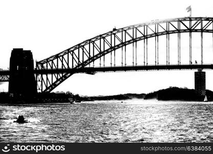 in austalia the bay of sydney and the bridge in sunrise