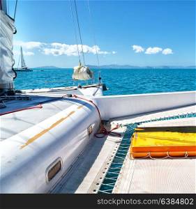 in australia boat and light in the catamaran deck concept of sport and relax
