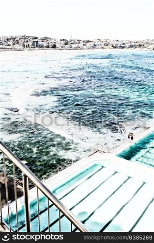 in australia bondie beach and the resort pool near ocean