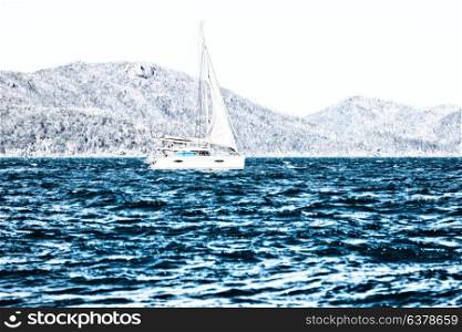 in australia fraser island and a catamaran in the ocean like luxury cruise
