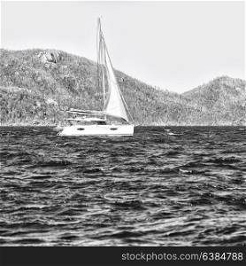 in australia fraser island and a catamaran in the ocean like luxury cruise
