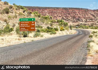 in australia in the desert outback concept of direction