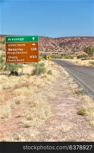 in australia in the desert outback concept of direction
