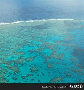 in australia natuarl park the great reef from the high concept of paradise. the great reef from the high