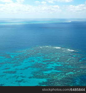 in australia natuarl park the great reef from the high concept of paradise. the great reef from the high