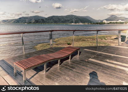 in australia pier for the boat and tourist in the ocean